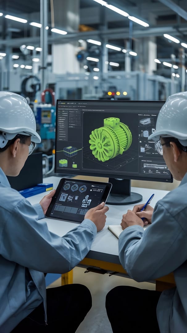 Industrial engineers using digital procurement tools